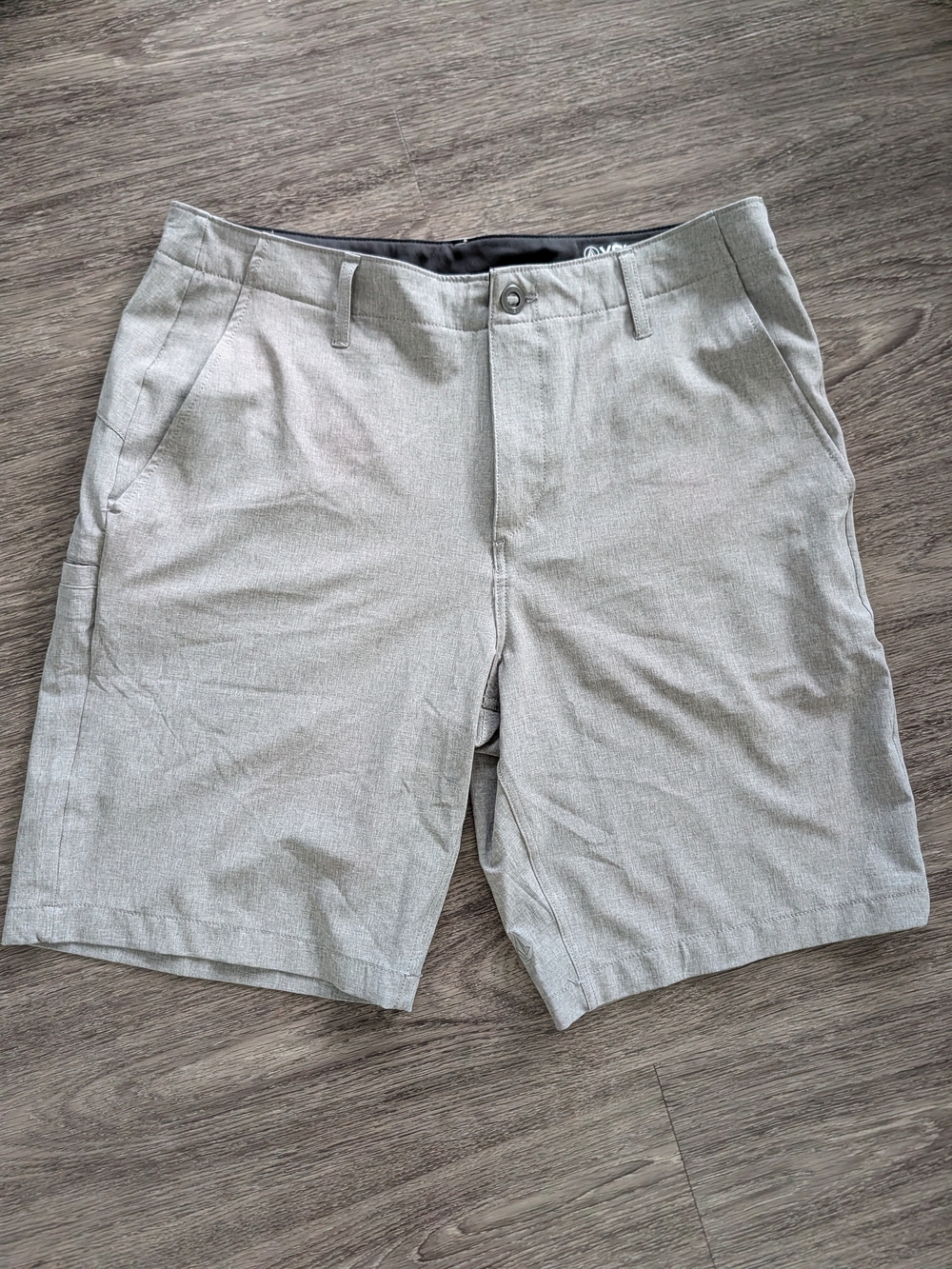 Men's Volcom Stretch Shorts in Light Gray